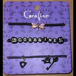 Coraline Black and Pink Bracelet Set